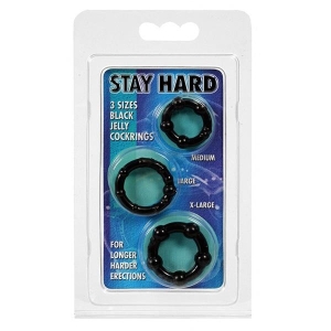Penio žiedai Stay Hard (juodi)