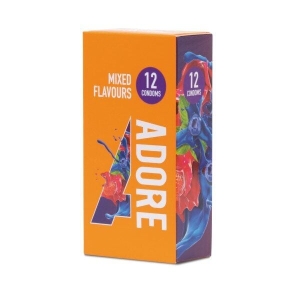 Prezervatyvai Adore Mixed Flavors (12 vnt.)