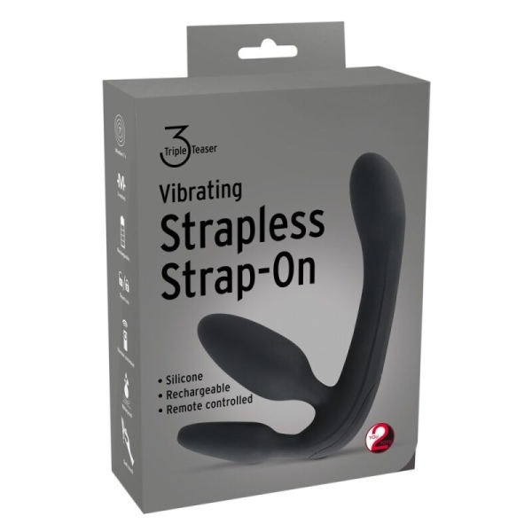 Vibruojantis bejuostis Strap–on Trio (juodas)