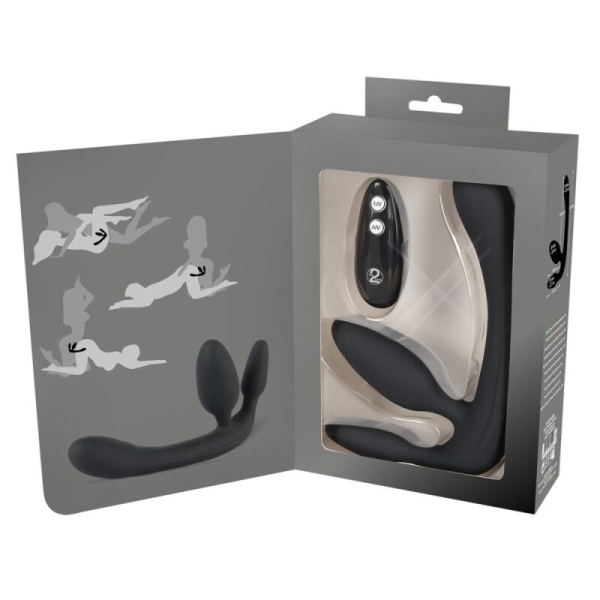Vibruojantis bejuostis Strap–on Trio (juodas)