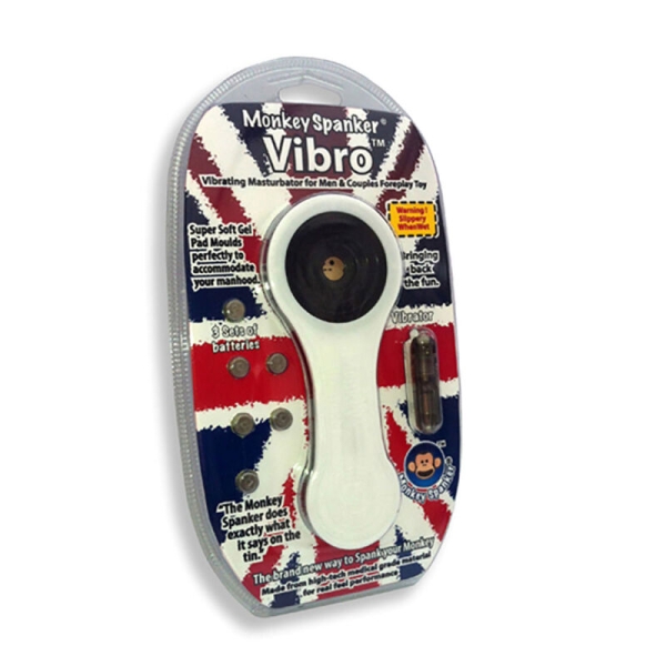 Vibruojantis masturbuoklis vyrams Monkey Spanker (baltas)