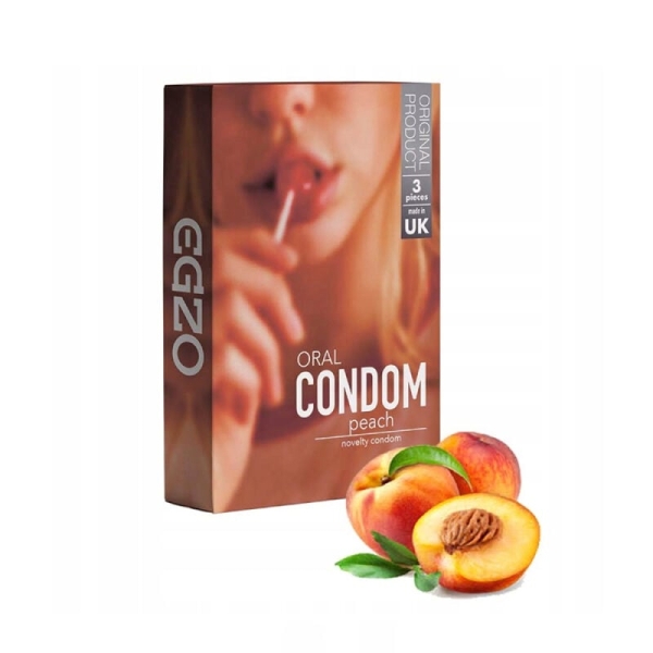 Egzo oraliniai prezervatyvai Peach (3 vnt.)
