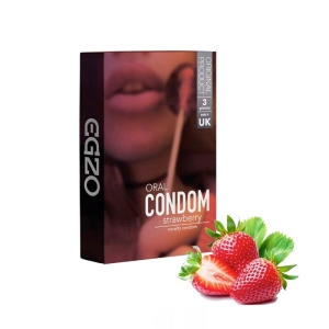 Egzo oraliniai prezervatyvai Strawberry (3 vnt.)