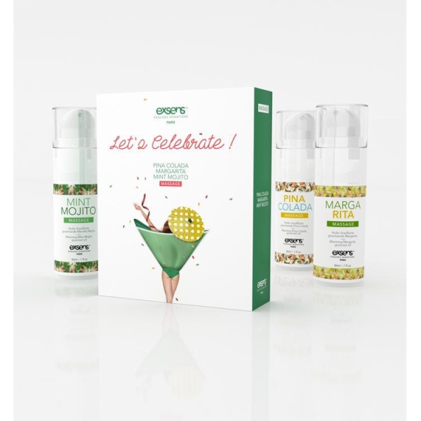 Exsens masažo aliejų rinkinukas Šventinė nuotaika (3x 30 ml)
