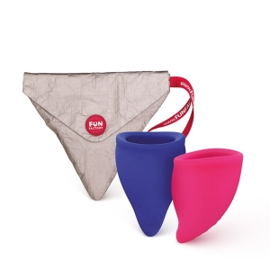 Menstruacinės taurelės FUN CUP A ir B dydis (rožinė/mėlyna)