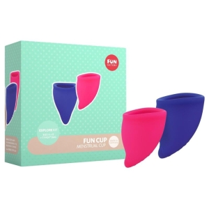 Menstruacinės taurelės FUN CUP A ir B dydis (rožinė/mėlyna)