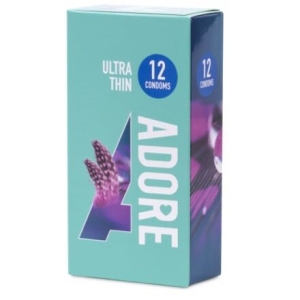 Prezervatyvai Adore Ultra Thin (12 vnt.)