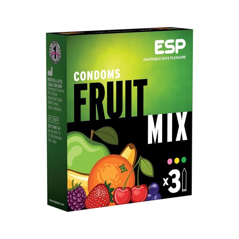 Prezervatyvai ESP Fruity Mix (3 vnt.) Prezervatyvai ESP Fruity Mix (3 vnt.)