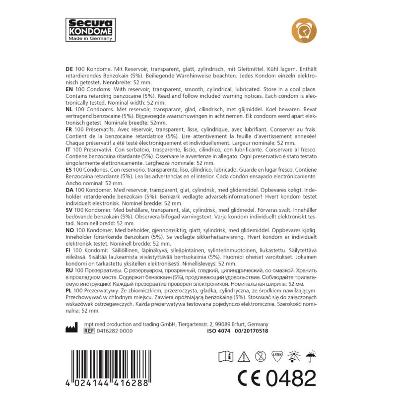 Prezervatyvai Secura Good Timer (100 vnt.) Prezervatyvai Secura Good Timer (100 vnt.)