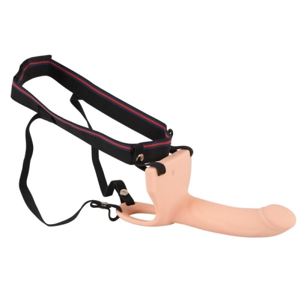 Tuščiaviduris vibruojantis Strap-on Švelnumas