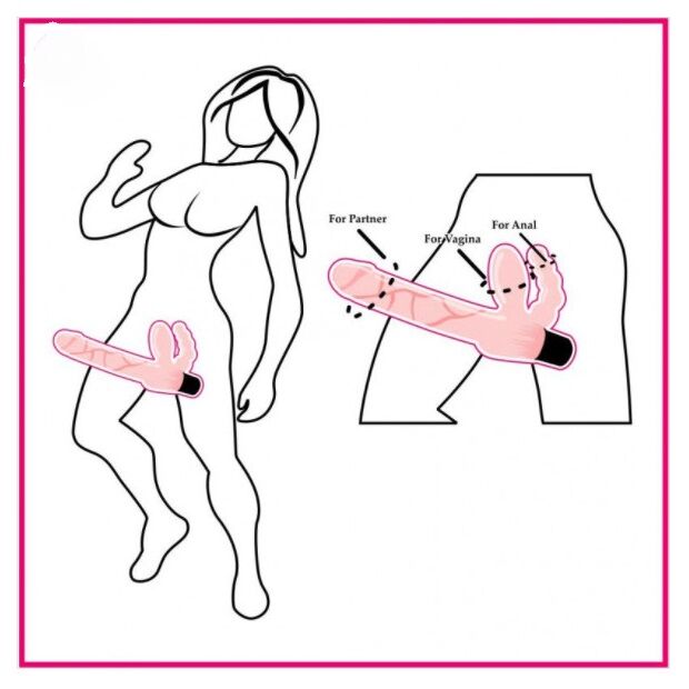 Vibruojantis Strap on su analiniais rutuliukais Vibruojantis Strap on su analiniais rutuliukais